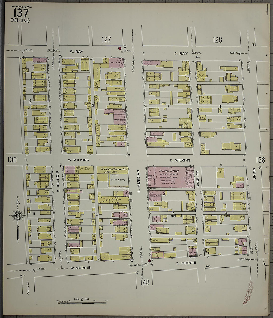 This old map of Indianapolis, Marion County, Indiana was created by Sanborn Map Company in 1914