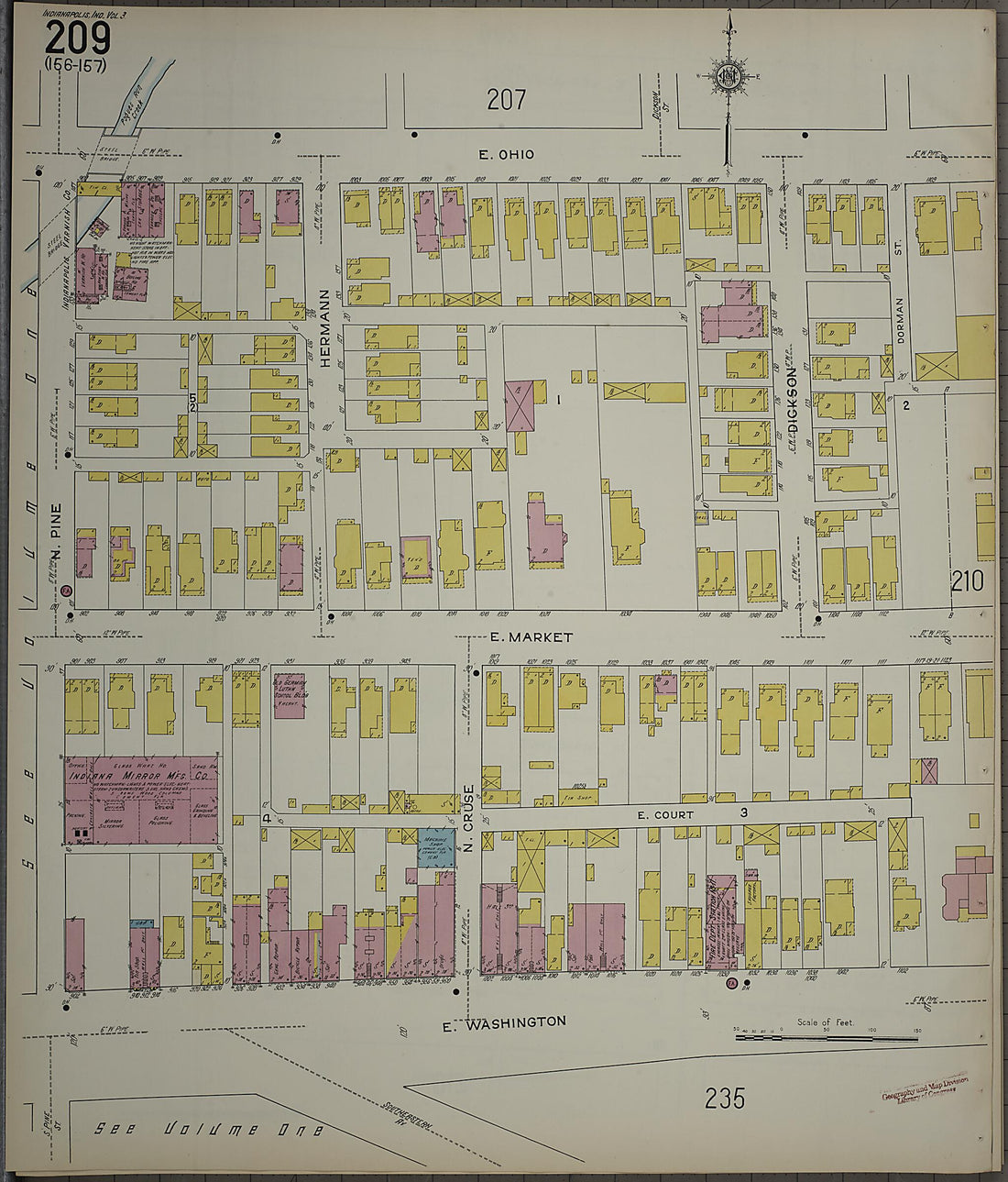 This old map of Indianapolis, Marion County, Indiana was created by Sanborn Map Company in 1915