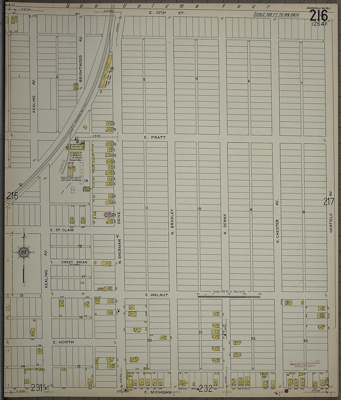 This old map of Indianapolis, Marion County, Indiana was created by Sanborn Map Company in 1915