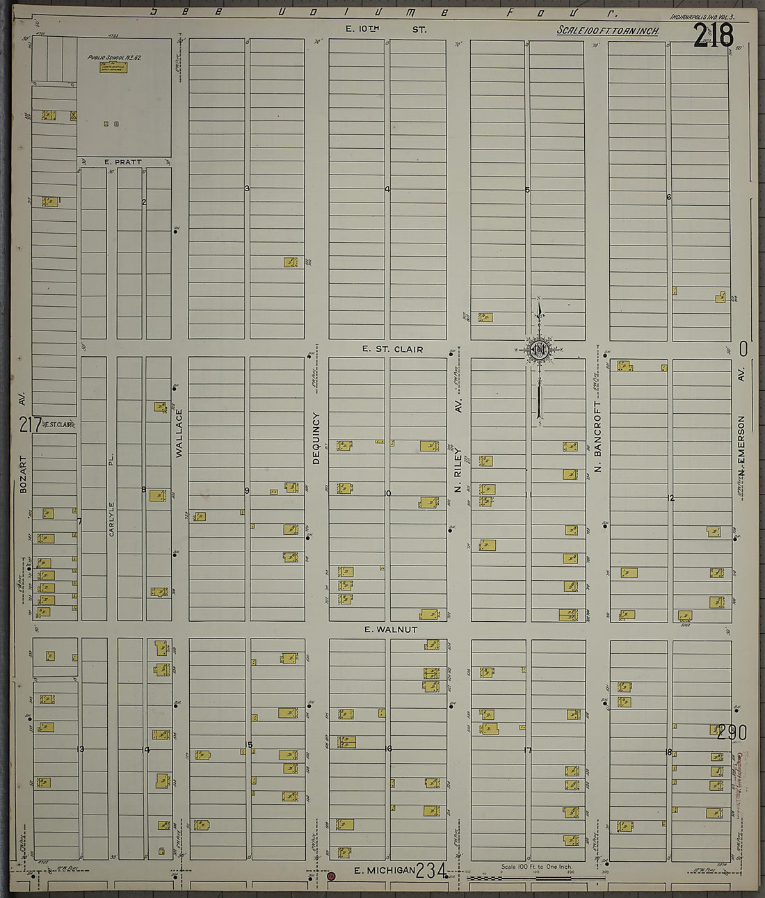 This old map of Indianapolis, Marion County, Indiana was created by Sanborn Map Company in 1915