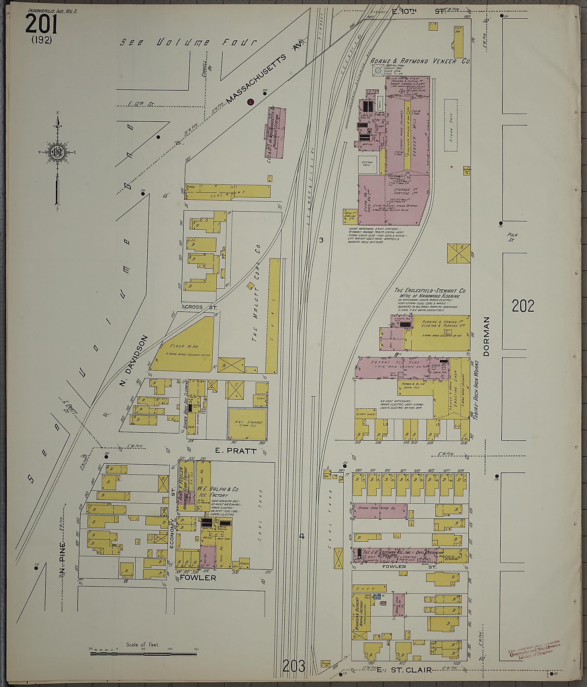 This old map of Indianapolis, Marion County, Indiana was created by Sanborn Map Company in 1915