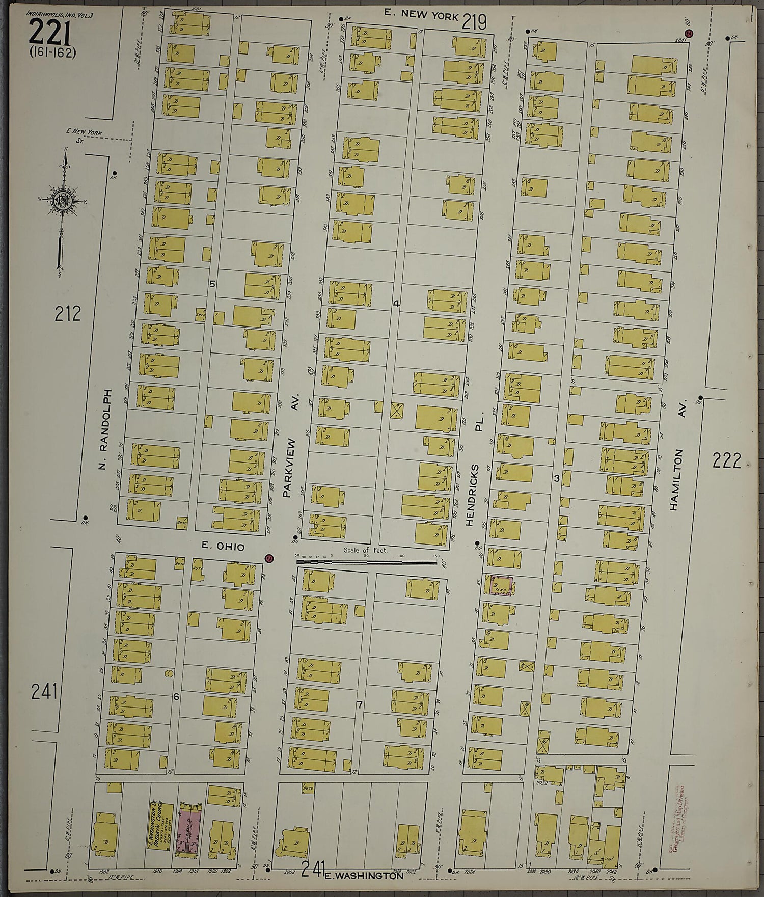 This old map of Indianapolis, Marion County, Indiana was created by Sanborn Map Company in 1915