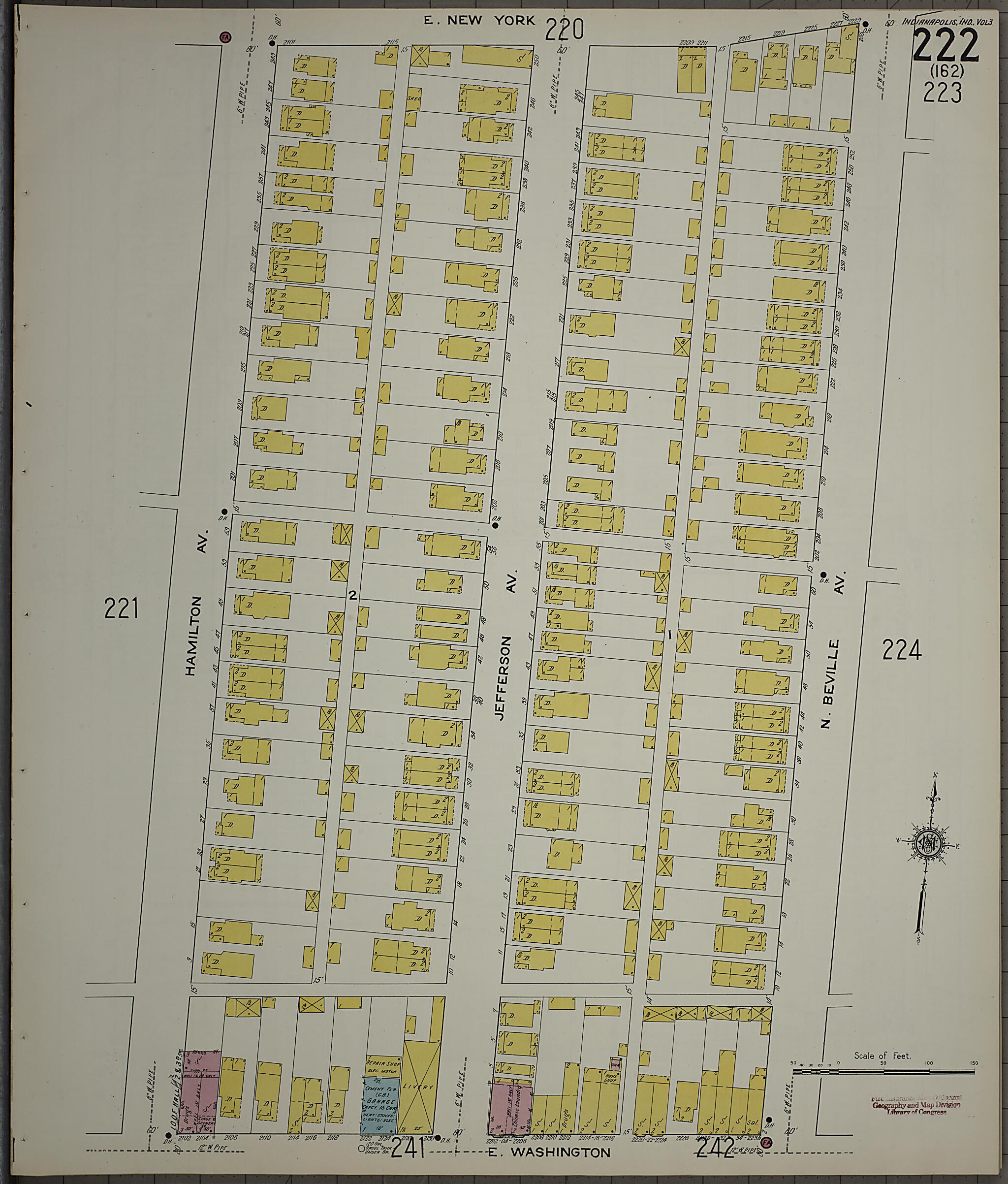 This old map of Indianapolis, Marion County, Indiana was created by Sanborn Map Company in 1915