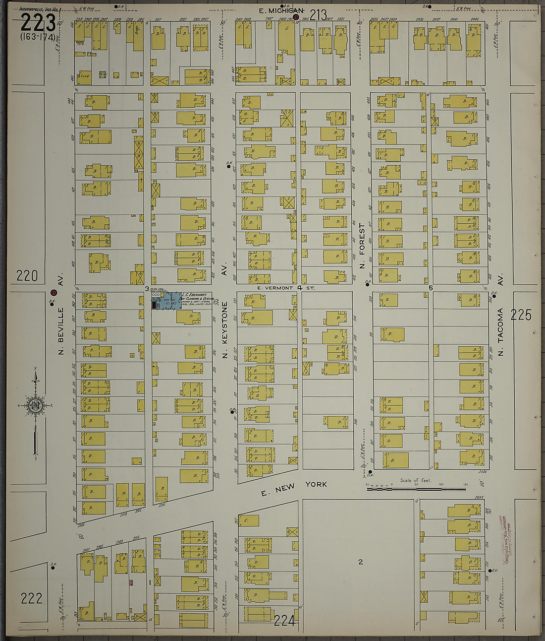 This old map of Indianapolis, Marion County, Indiana was created by Sanborn Map Company in 1915