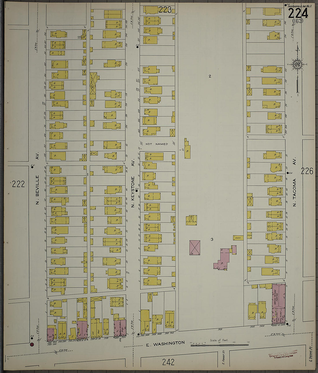 This old map of Indianapolis, Marion County, Indiana was created by Sanborn Map Company in 1915