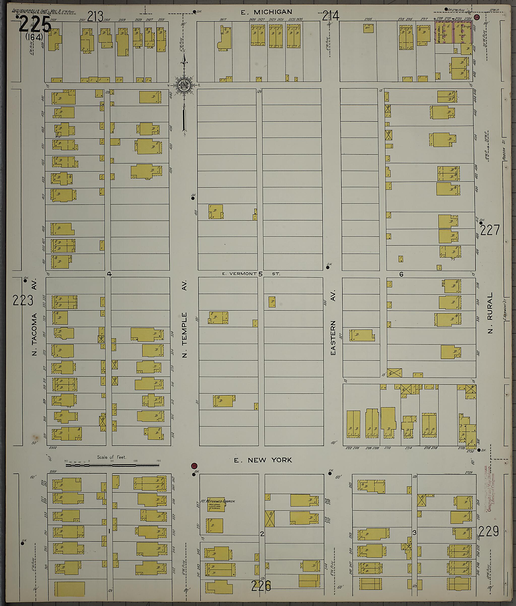 This old map of Indianapolis, Marion County, Indiana was created by Sanborn Map Company in 1915