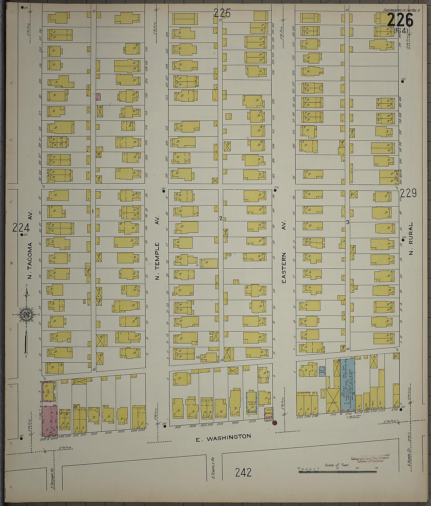 This old map of Indianapolis, Marion County, Indiana was created by Sanborn Map Company in 1915