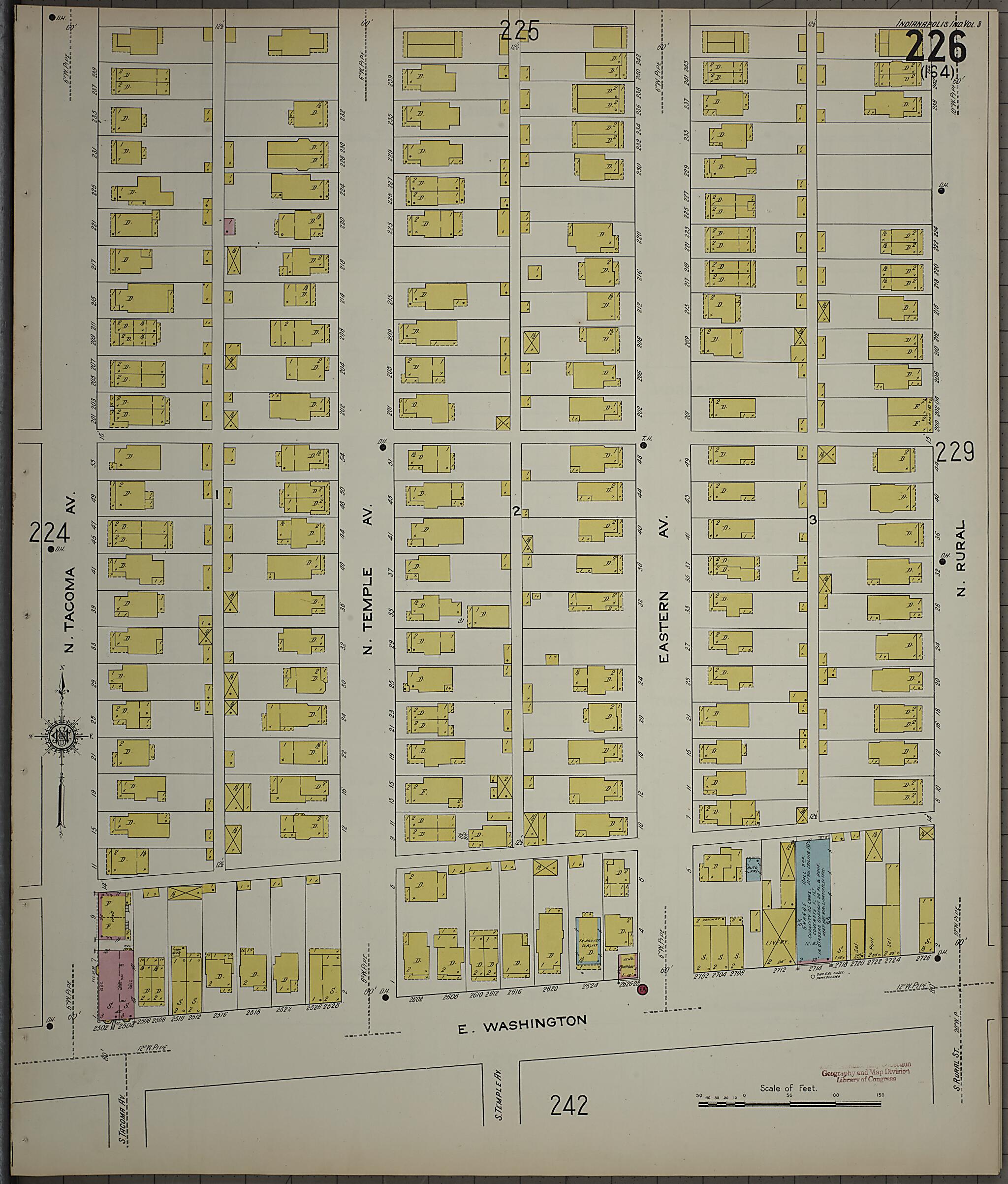 This old map of Indianapolis, Marion County, Indiana was created by Sanborn Map Company in 1915