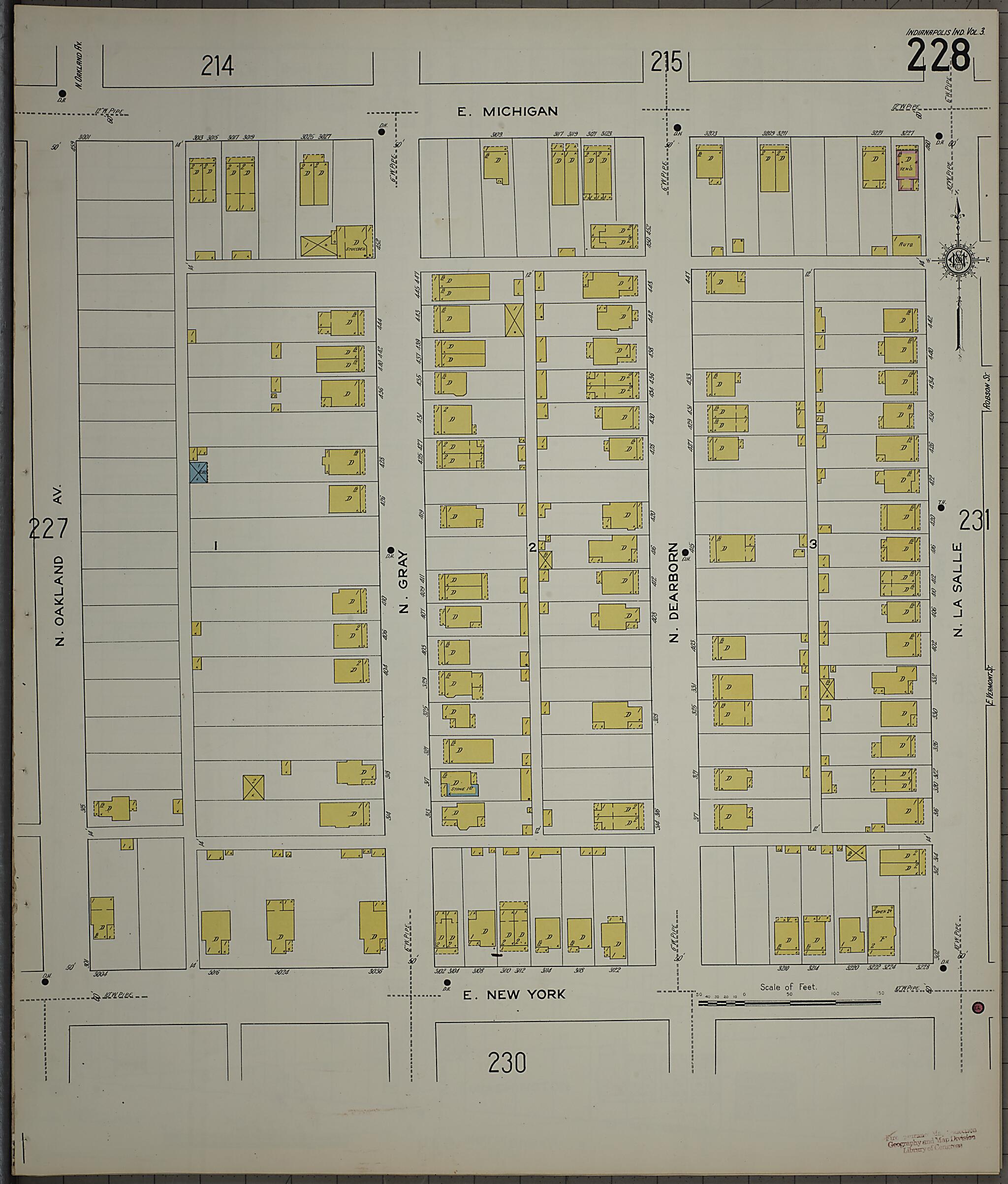 This old map of Indianapolis, Marion County, Indiana was created by Sanborn Map Company in 1915