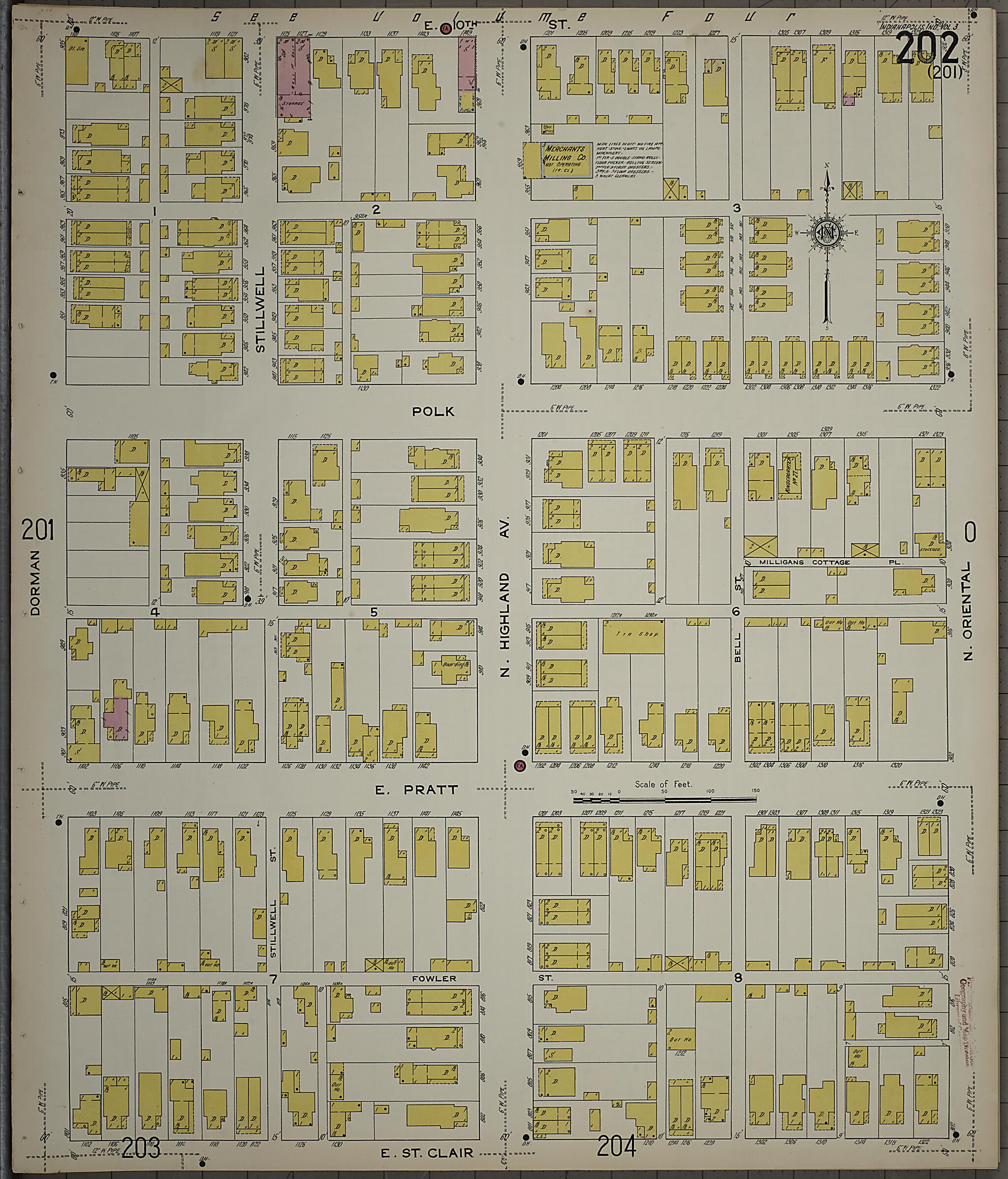 This old map of Indianapolis, Marion County, Indiana was created by Sanborn Map Company in 1915