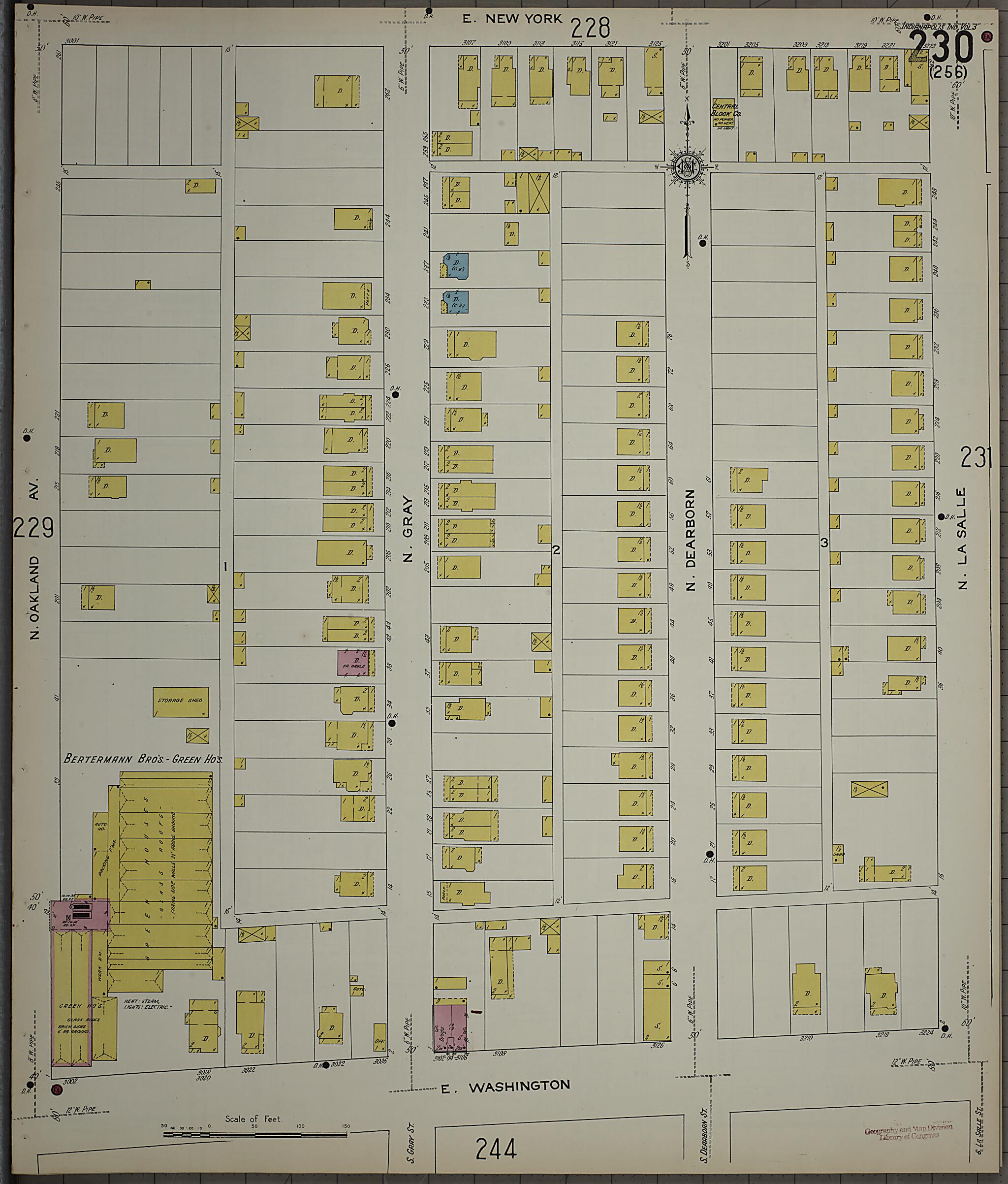 This old map of Indianapolis, Marion County, Indiana was created by Sanborn Map Company in 1915