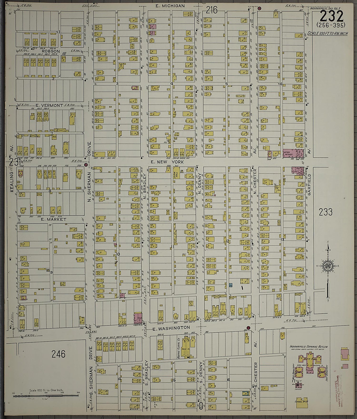 This old map of Indianapolis, Marion County, Indiana was created by Sanborn Map Company in 1915