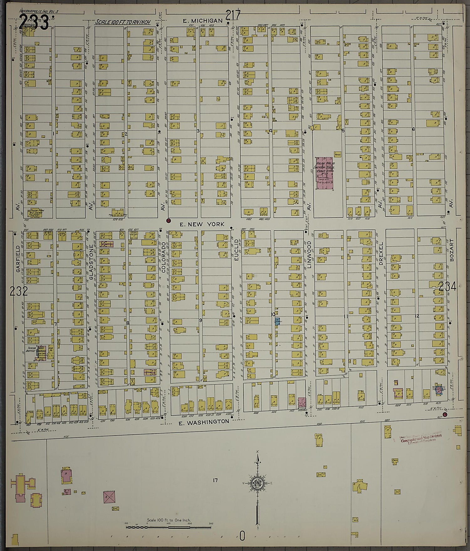 This old map of Indianapolis, Marion County, Indiana was created by Sanborn Map Company in 1915