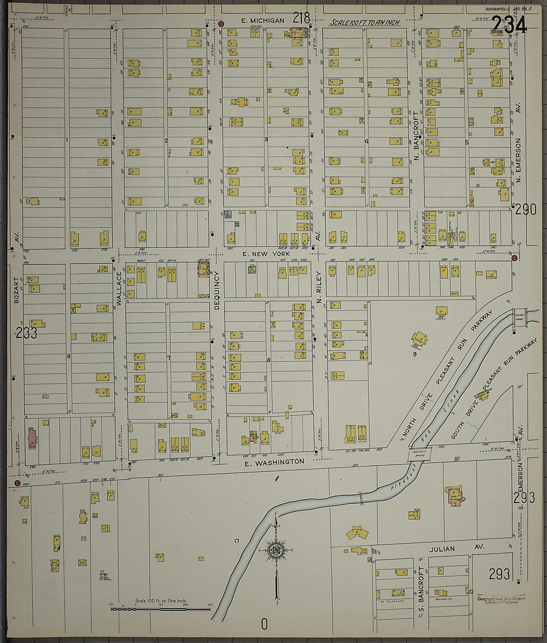 This old map of Indianapolis, Marion County, Indiana was created by Sanborn Map Company in 1915