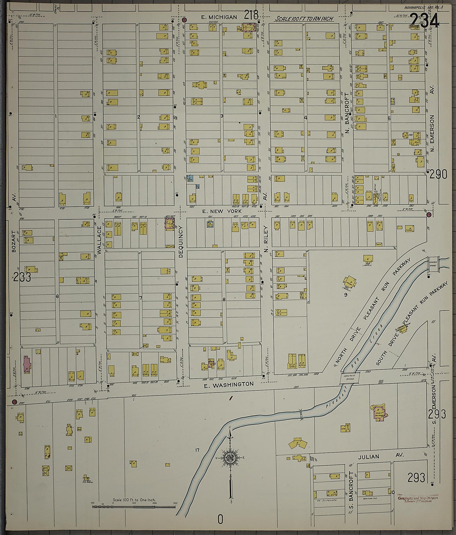 This old map of Indianapolis, Marion County, Indiana was created by Sanborn Map Company in 1915