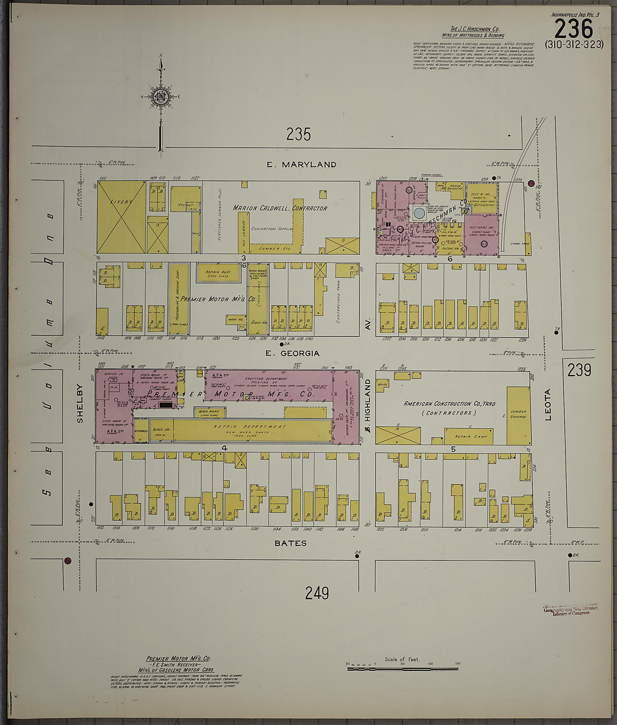 This old map of Indianapolis, Marion County, Indiana was created by Sanborn Map Company in 1915