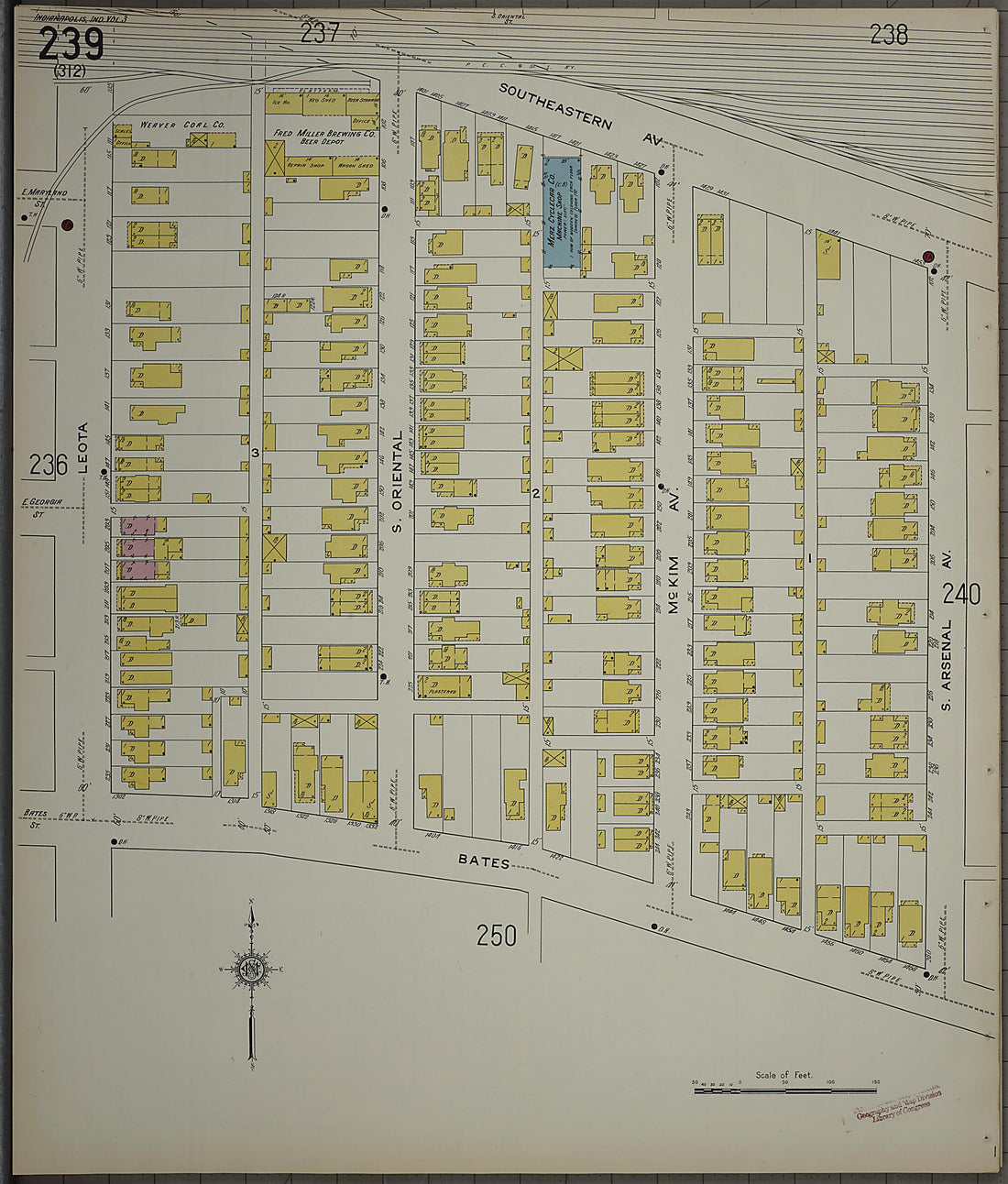 This old map of Indianapolis, Marion County, Indiana was created by Sanborn Map Company in 1915