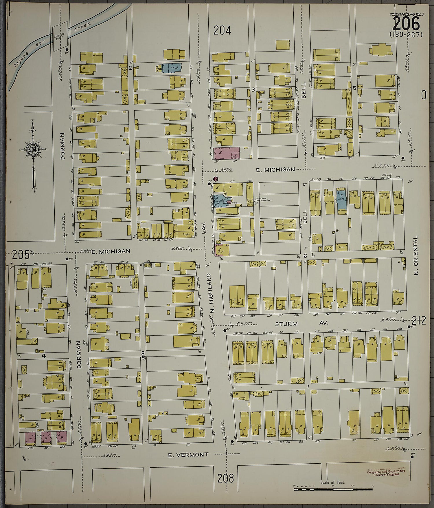 This old map of Indianapolis, Marion County, Indiana was created by Sanborn Map Company in 1915