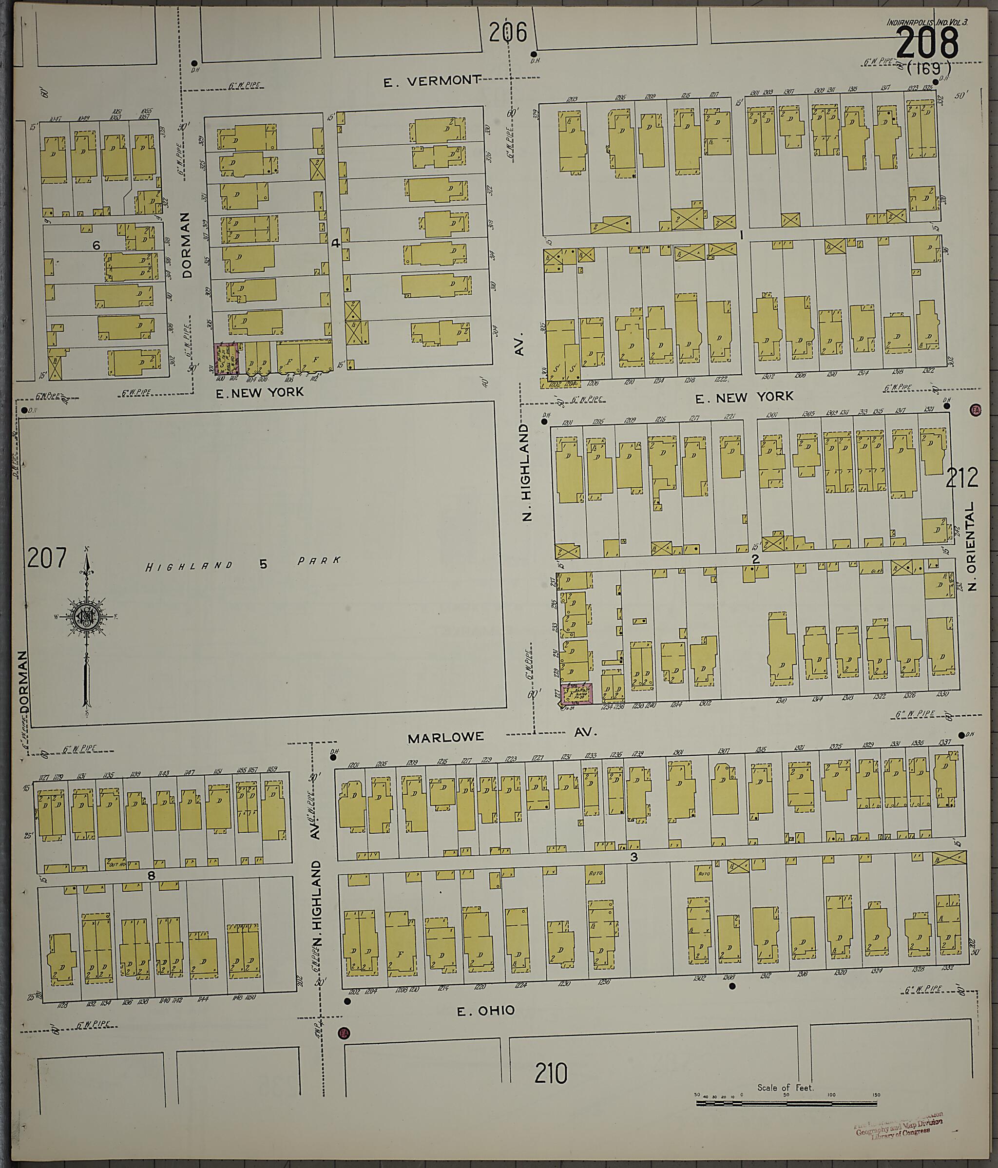 This old map of Indianapolis, Marion County, Indiana was created by Sanborn Map Company in 1915