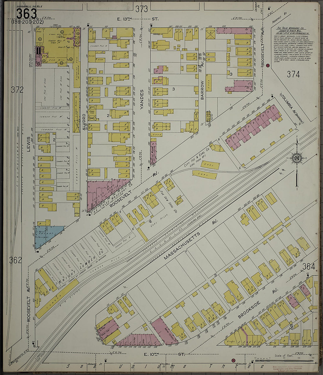 This old map of Indianapolis, Marion County, Indiana was created by Sanborn Map Company in 1915