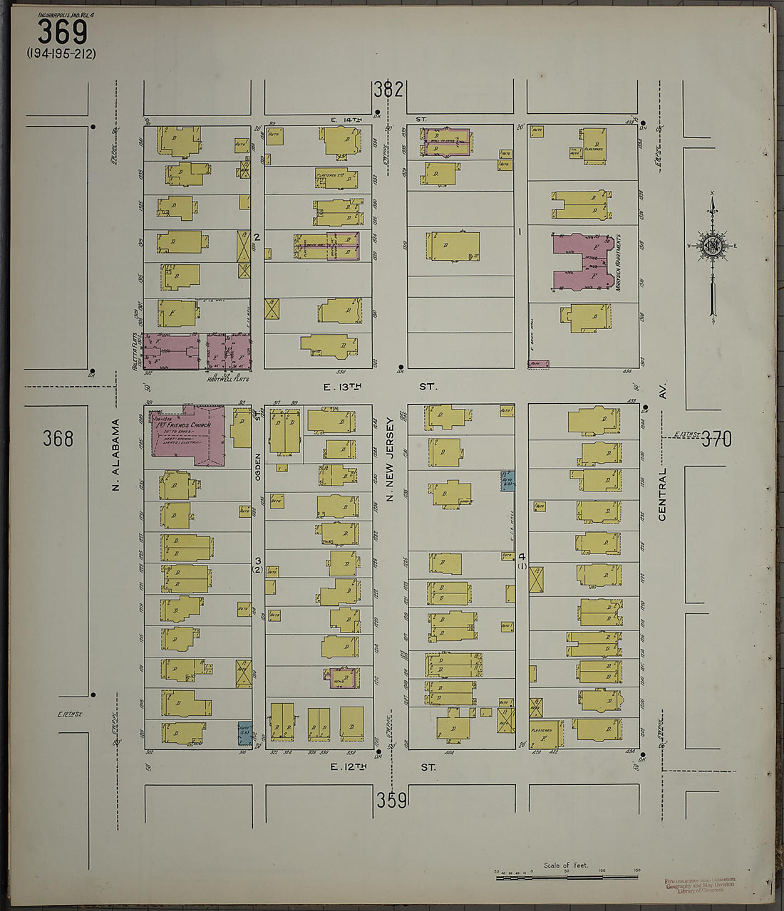 This old map of Indianapolis, Marion County, Indiana was created by Sanborn Map Company in 1915