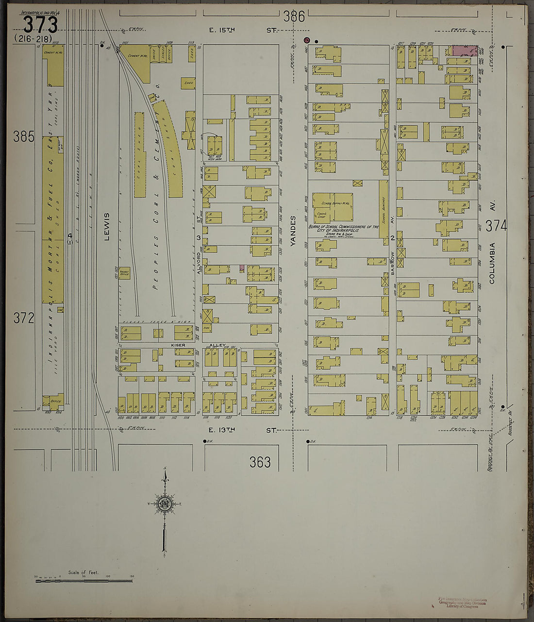 This old map of Indianapolis, Marion County, Indiana was created by Sanborn Map Company in 1915