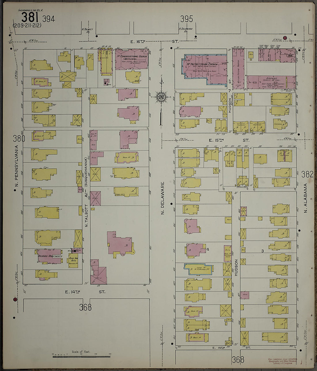 This old map of Indianapolis, Marion County, Indiana was created by Sanborn Map Company in 1915