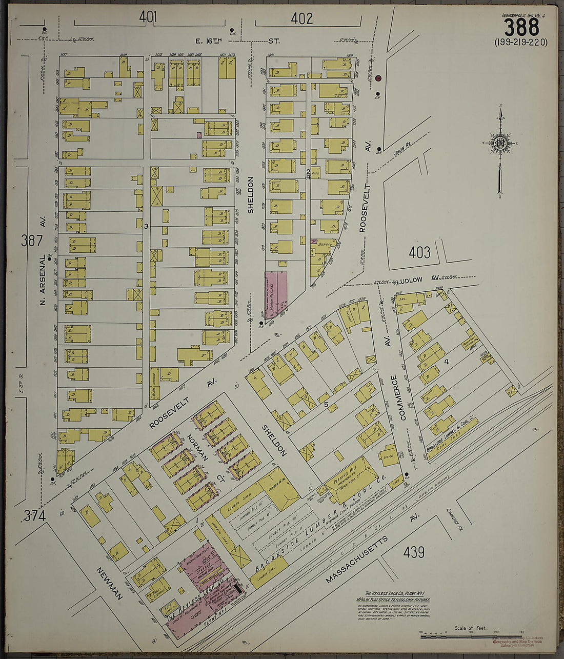 This old map of Indianapolis, Marion County, Indiana was created by Sanborn Map Company in 1915