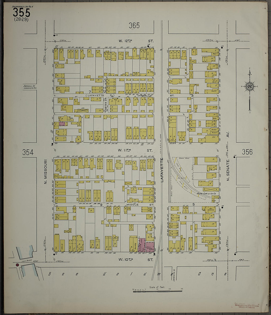 This old map of Indianapolis, Marion County, Indiana was created by Sanborn Map Company in 1915