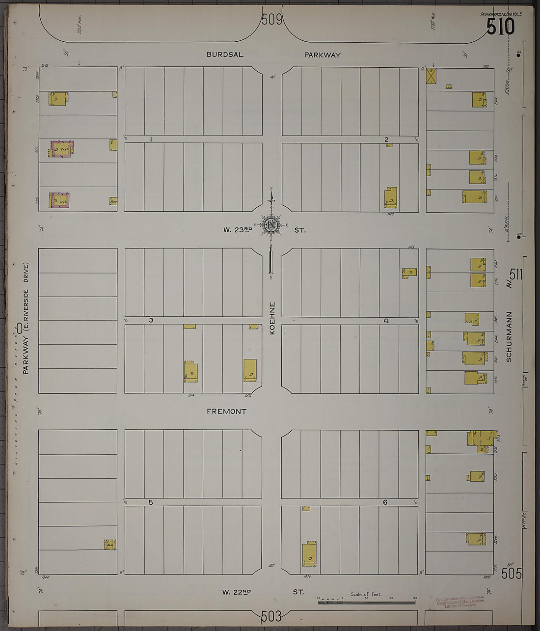 This old map of Indianapolis, Marion County, Indiana was created by Sanborn Map Company in 1915