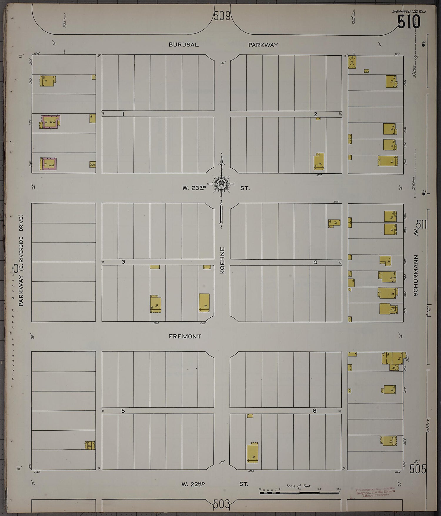 This old map of Indianapolis, Marion County, Indiana was created by Sanborn Map Company in 1915