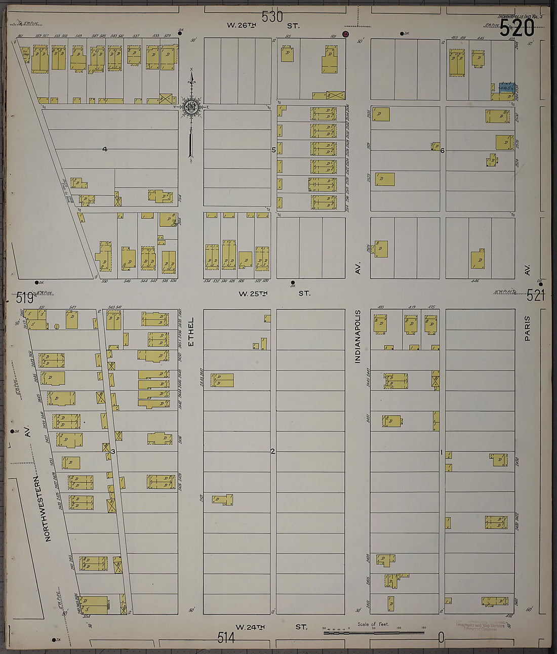 This old map of Indianapolis, Marion County, Indiana was created by Sanborn Map Company in 1915