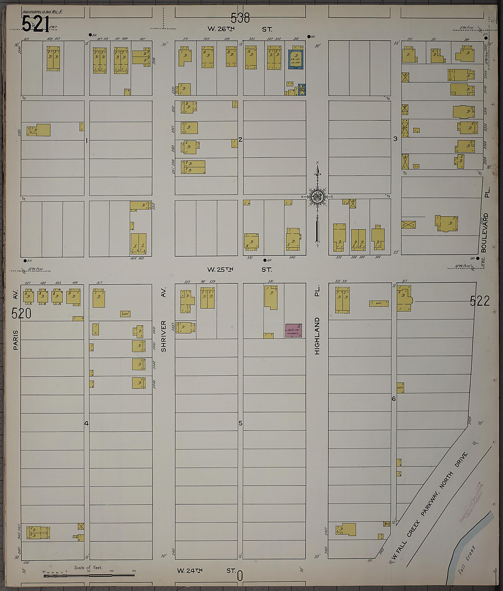 This old map of Indianapolis, Marion County, Indiana was created by Sanborn Map Company in 1915