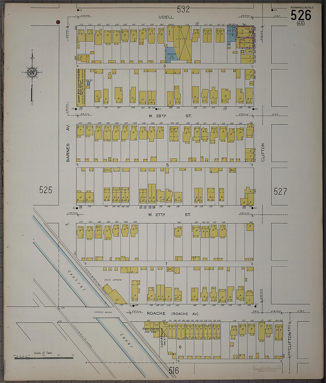 This old map of Indianapolis, Marion County, Indiana was created by Sanborn Map Company in 1915