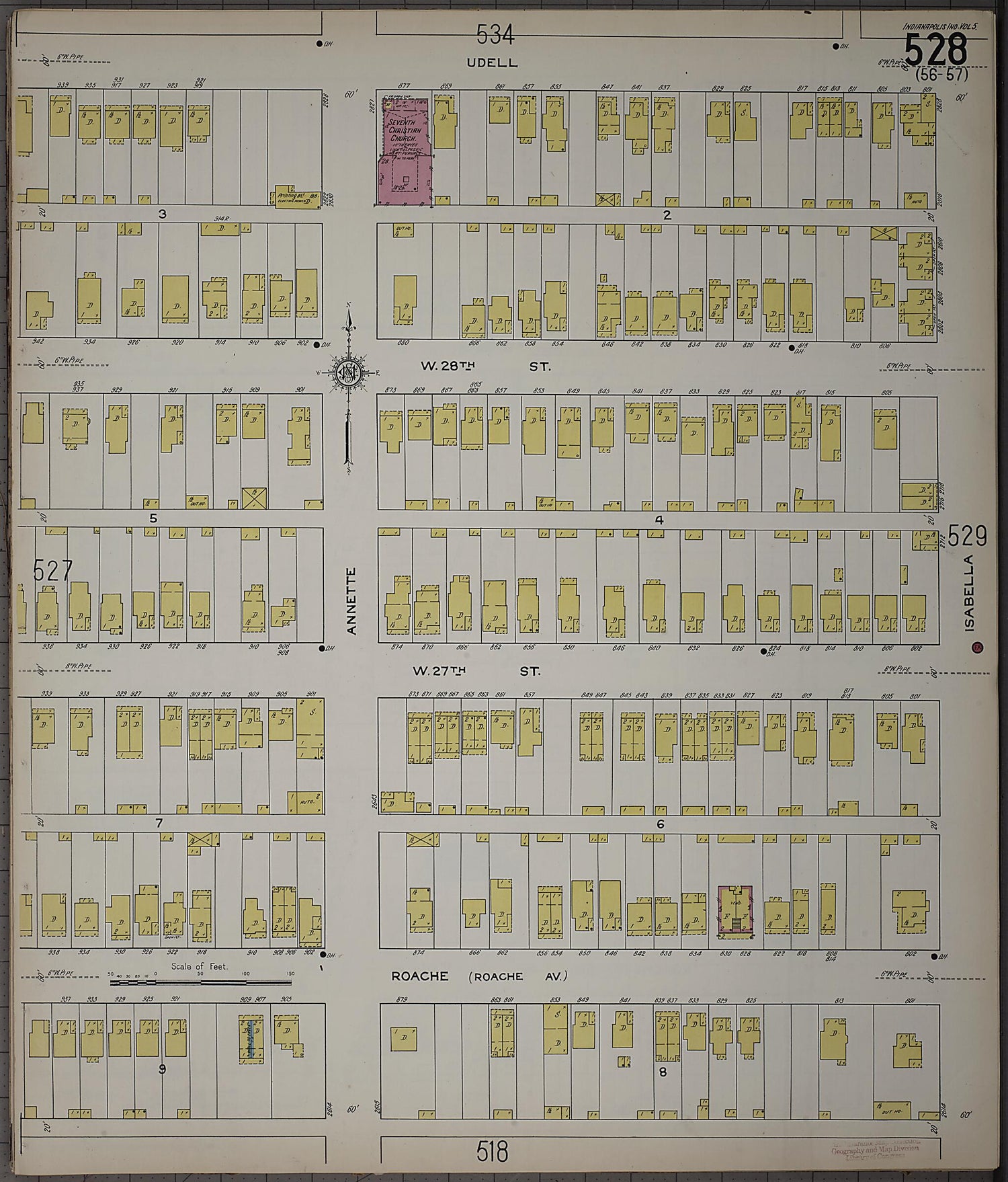 This old map of Indianapolis, Marion County, Indiana was created by Sanborn Map Company in 1915