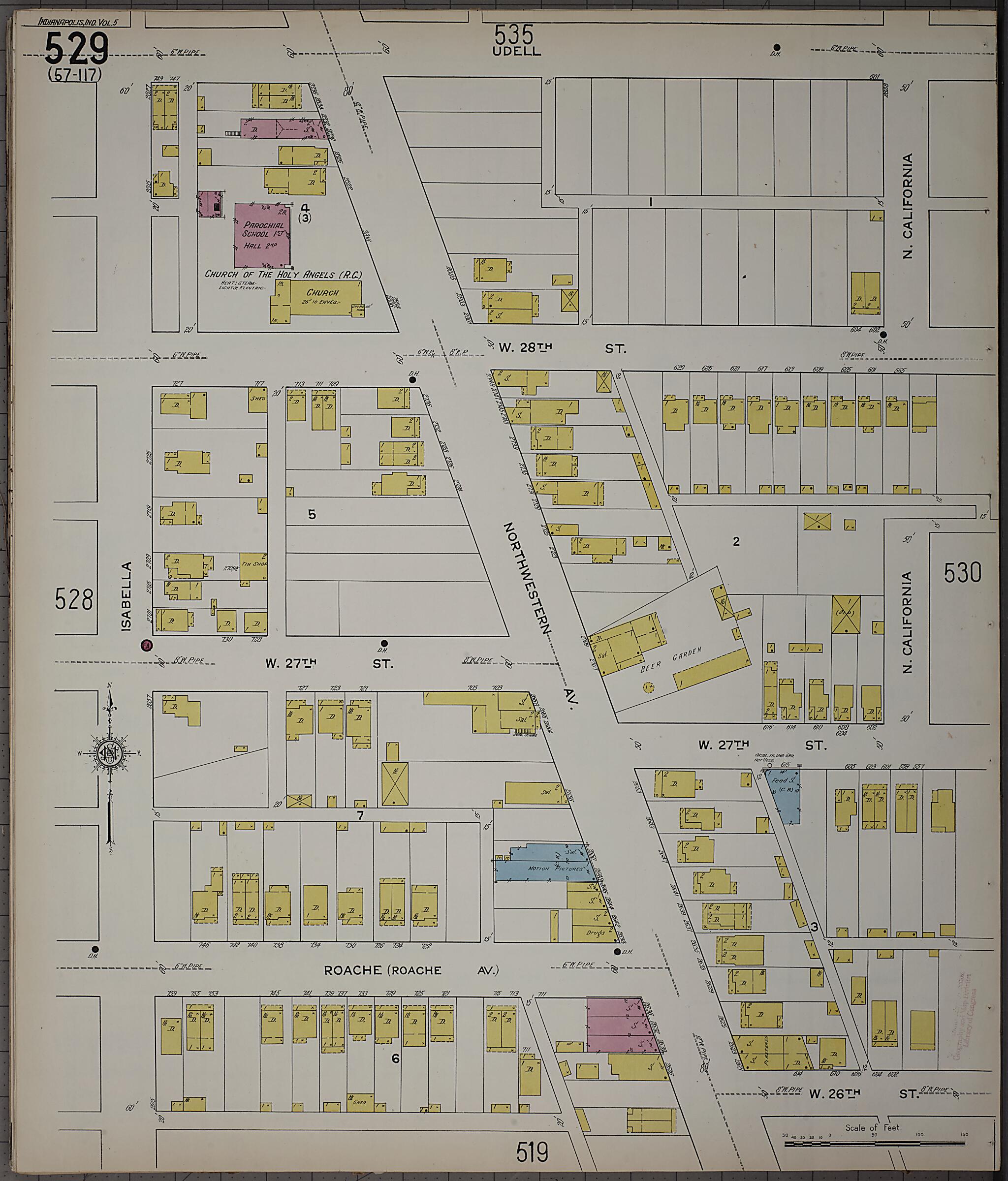 This old map of Indianapolis, Marion County, Indiana was created by Sanborn Map Company in 1915