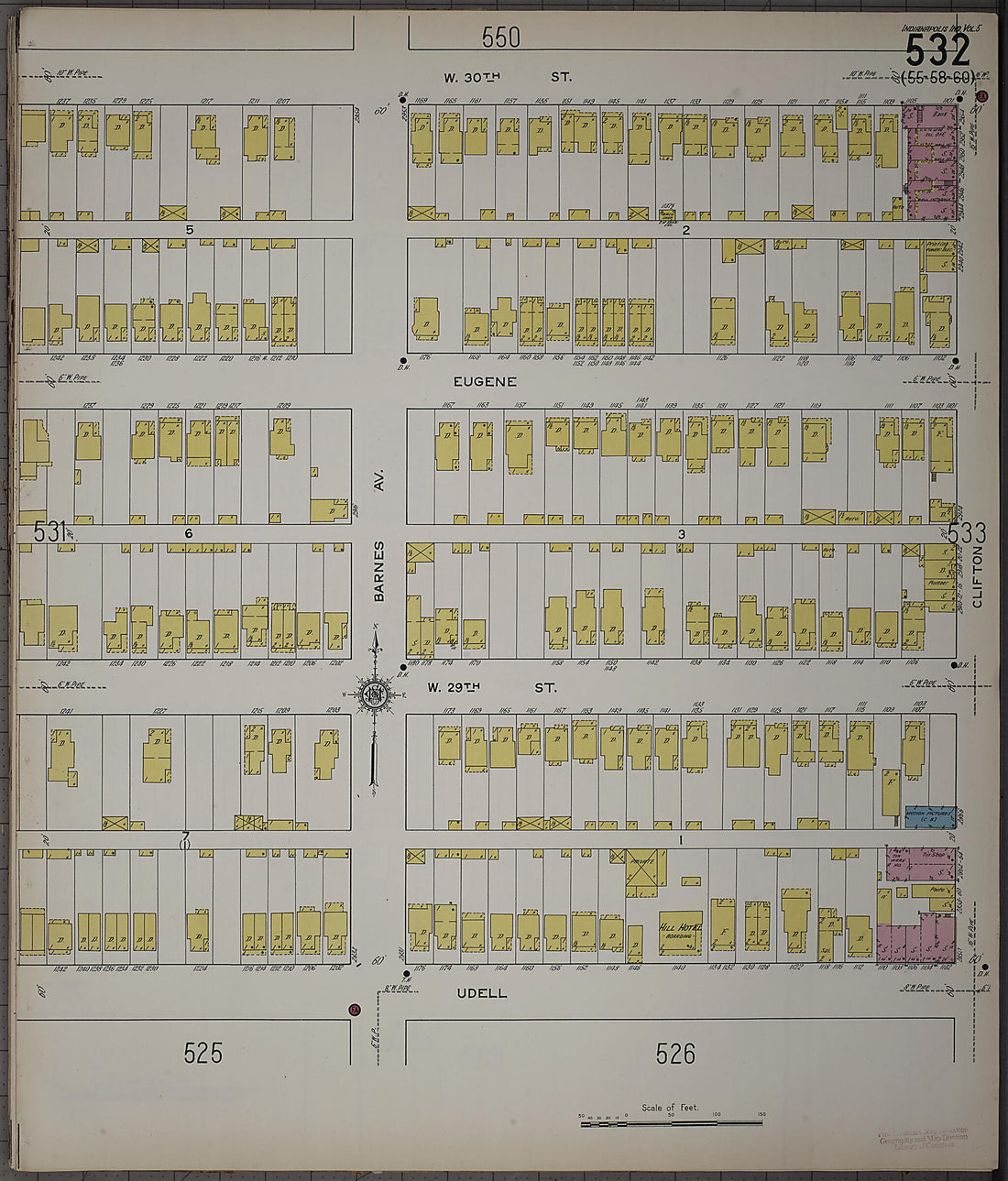 This old map of Indianapolis, Marion County, Indiana was created by Sanborn Map Company in 1915