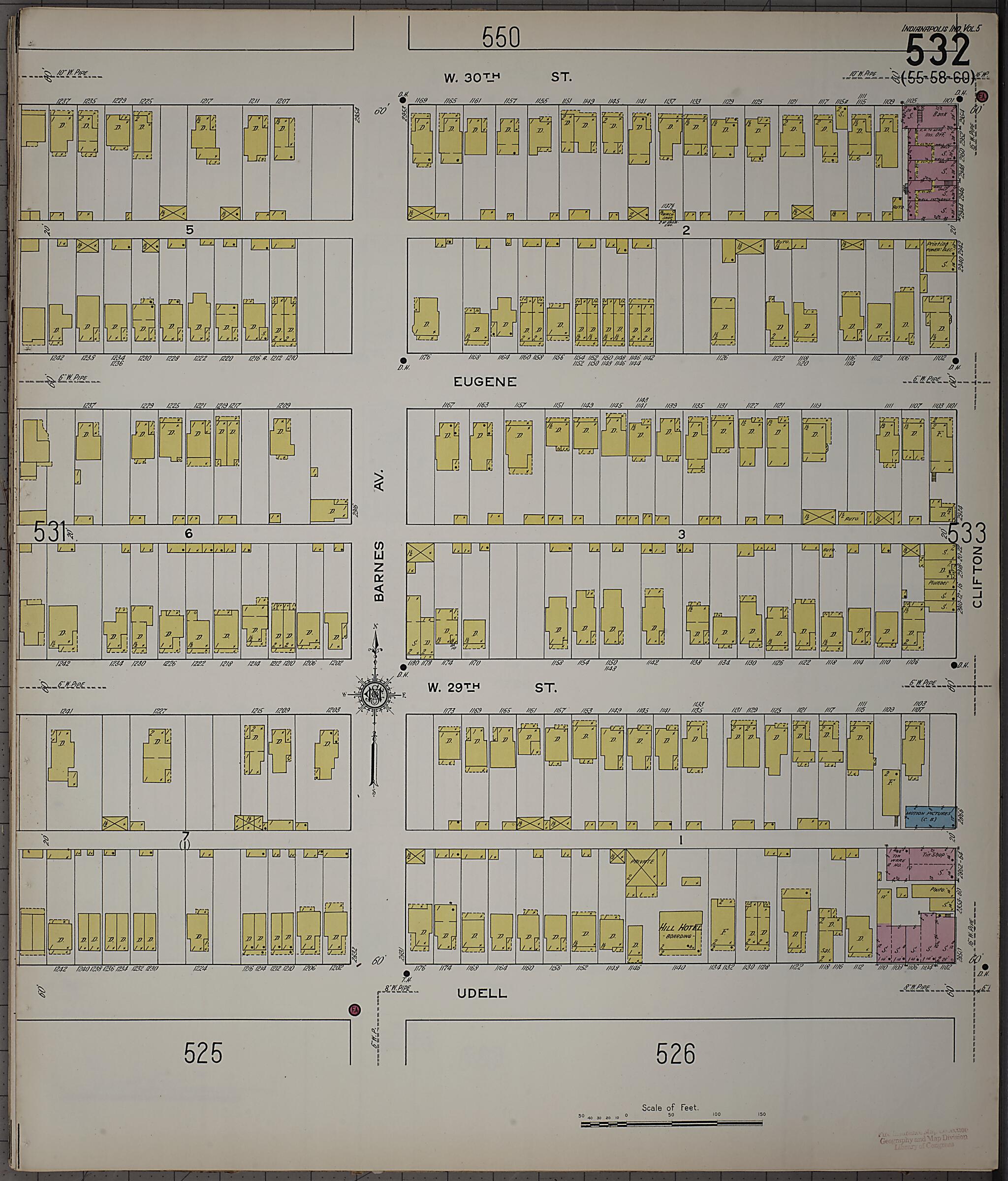 This old map of Indianapolis, Marion County, Indiana was created by Sanborn Map Company in 1915