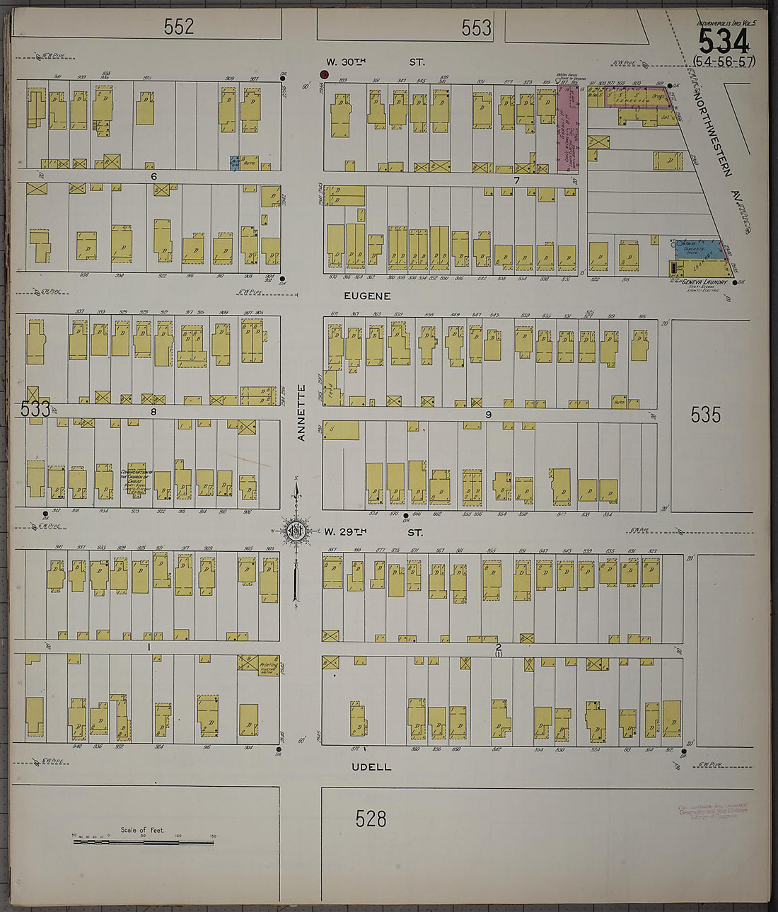 This old map of Indianapolis, Marion County, Indiana was created by Sanborn Map Company in 1915