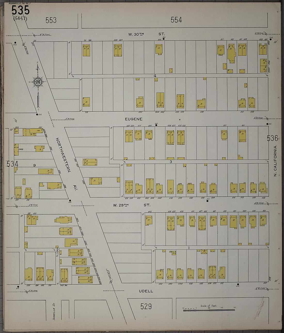 This old map of Indianapolis, Marion County, Indiana was created by Sanborn Map Company in 1915