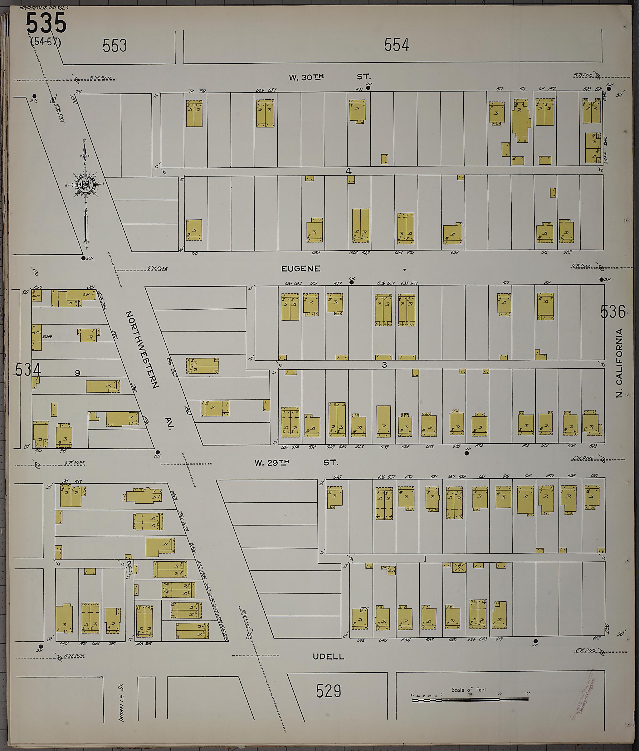 This old map of Indianapolis, Marion County, Indiana was created by Sanborn Map Company in 1915