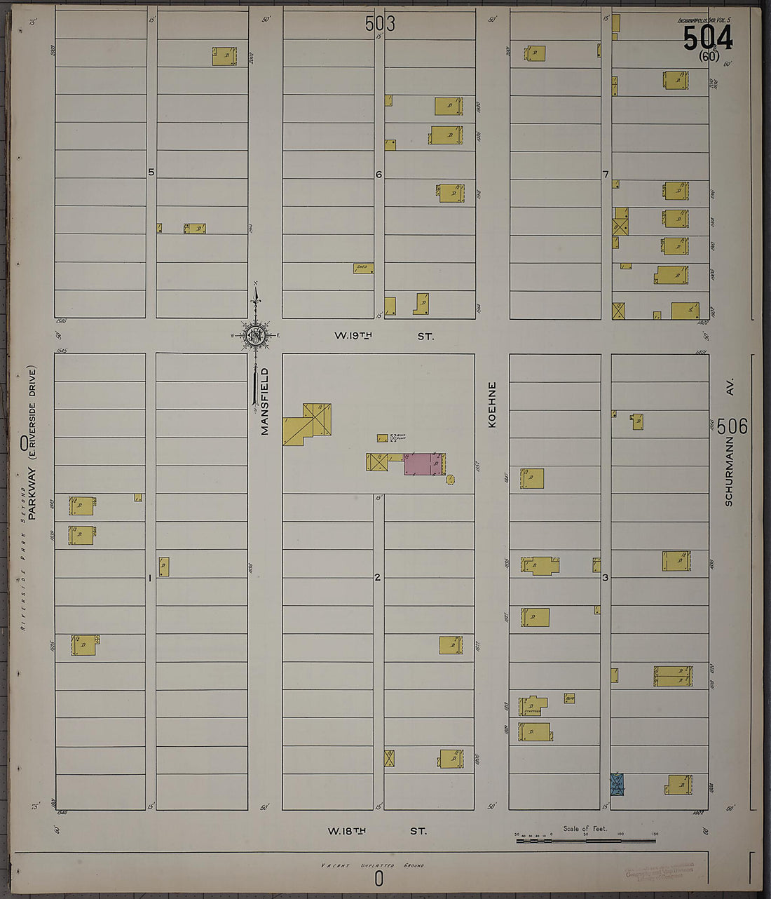 This old map of Indianapolis, Marion County, Indiana was created by Sanborn Map Company in 1915