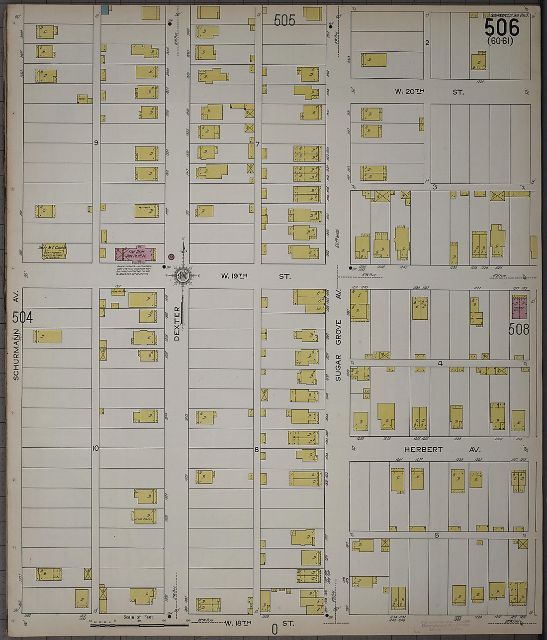 This old map of Indianapolis, Marion County, Indiana was created by Sanborn Map Company in 1915