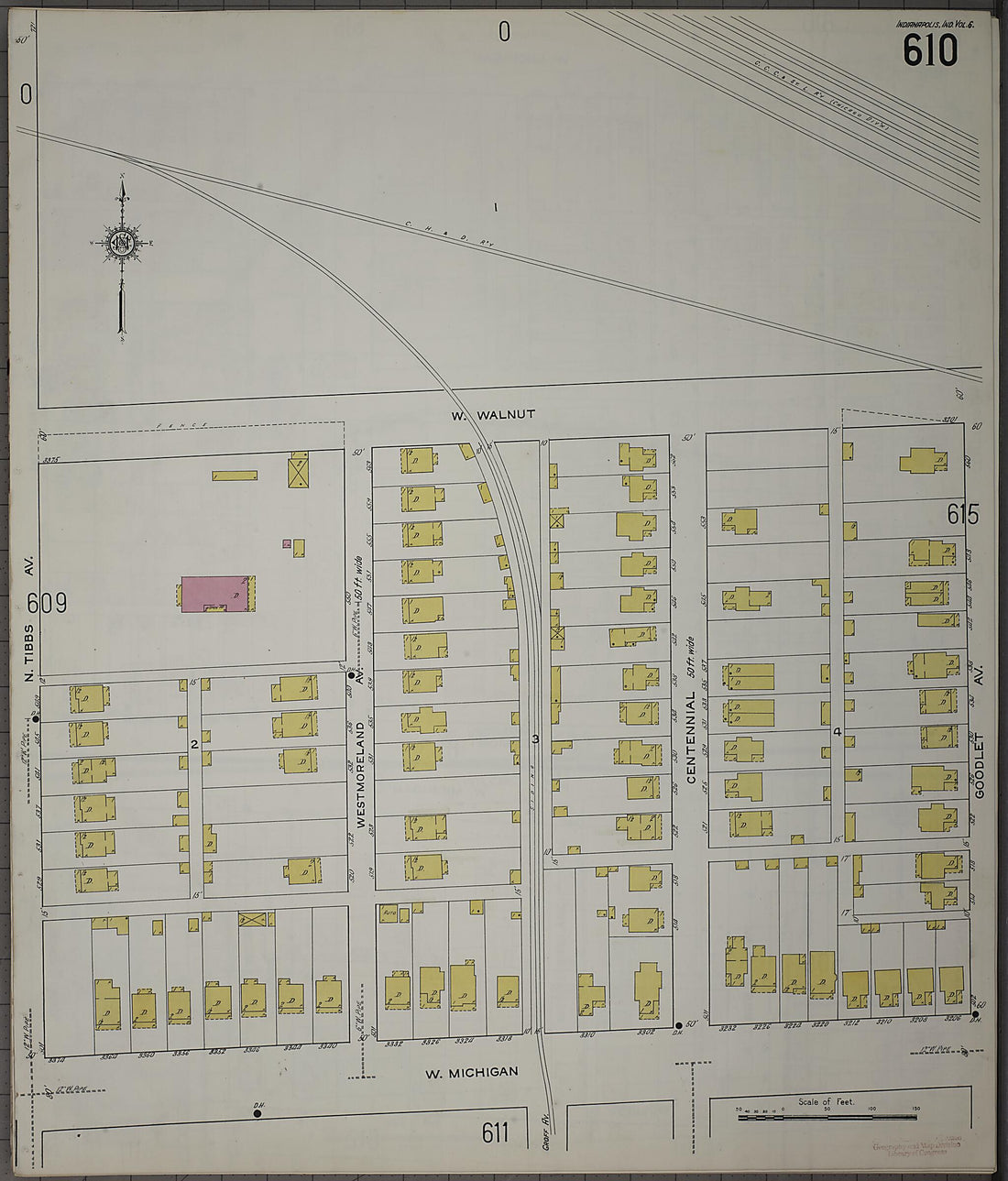 This old map of Indianapolis, Marion County, Indiana was created by Sanborn Map Company in 1915