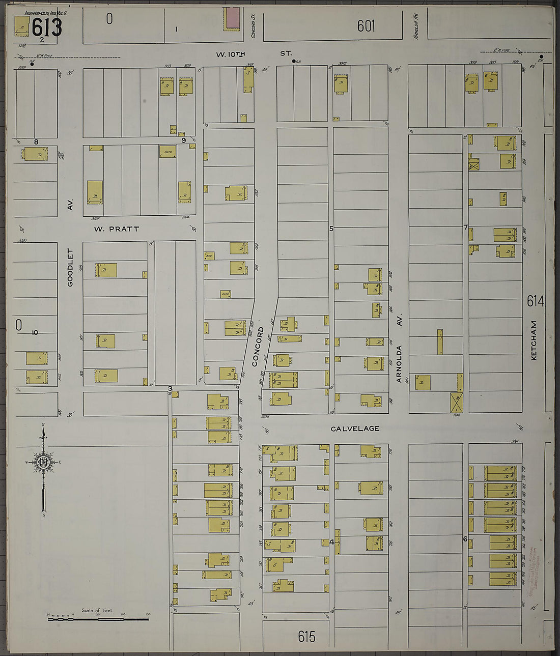 This old map of Indianapolis, Marion County, Indiana was created by Sanborn Map Company in 1915