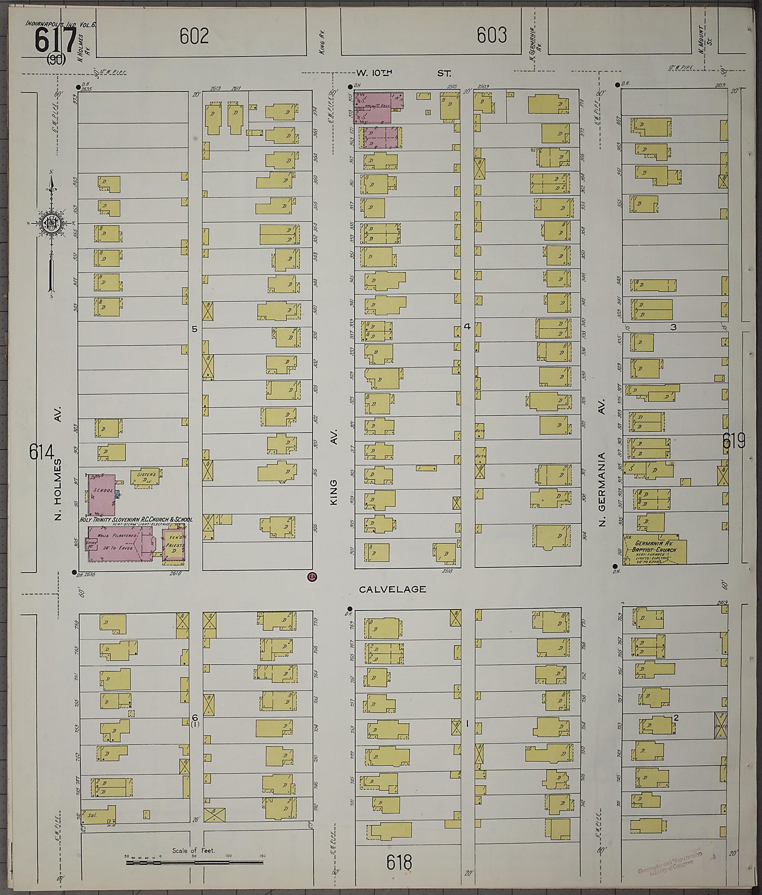 This old map of Indianapolis, Marion County, Indiana was created by Sanborn Map Company in 1915