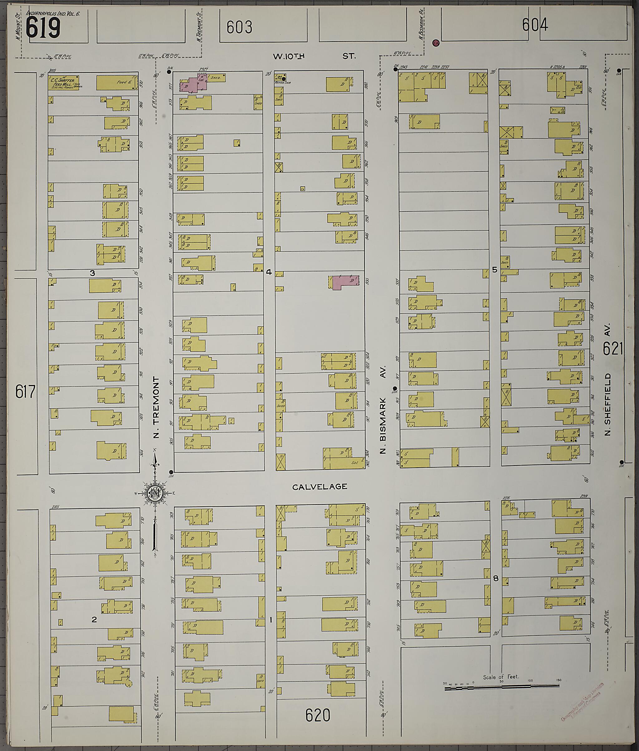 This old map of Indianapolis, Marion County, Indiana was created by Sanborn Map Company in 1915