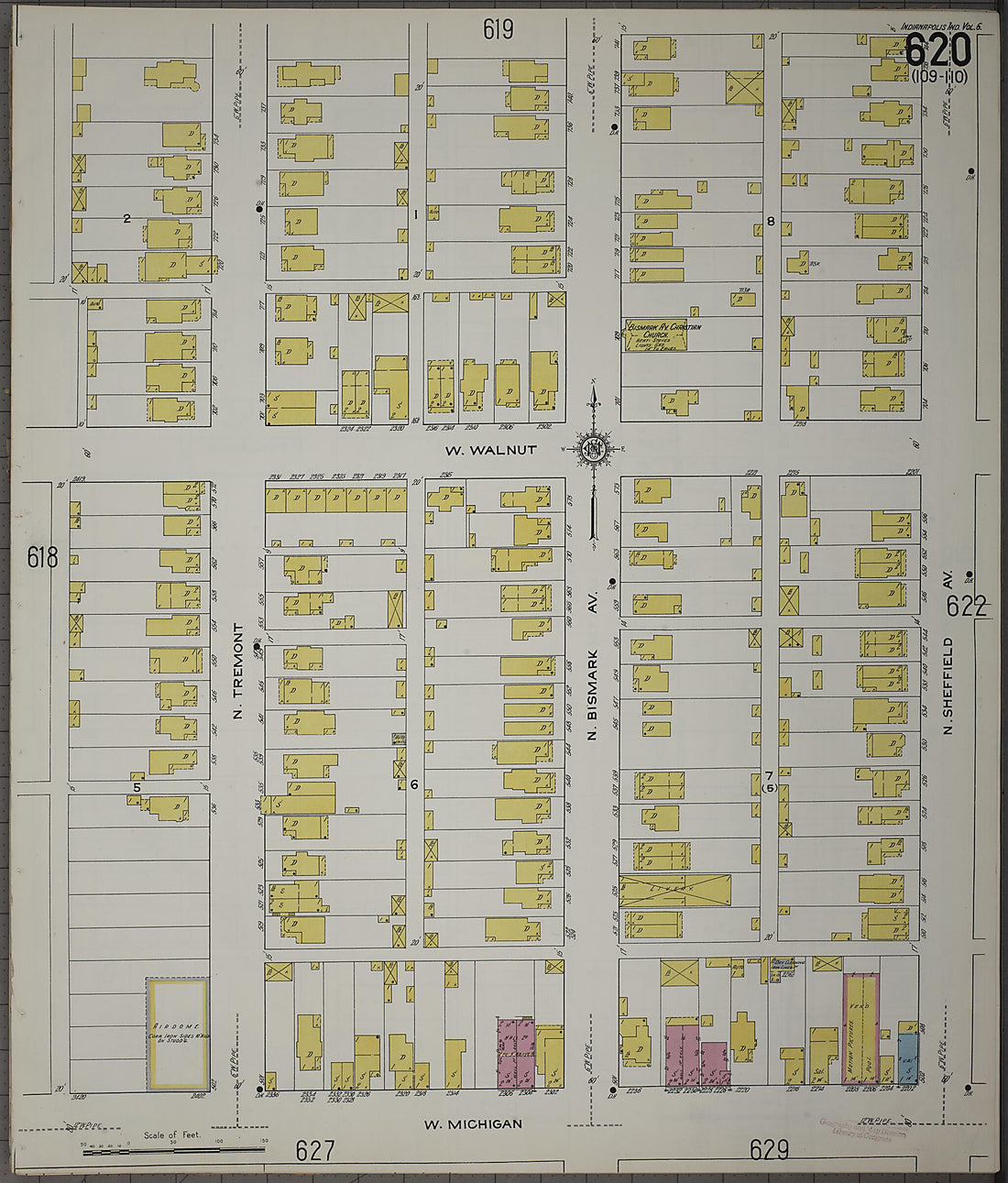 This old map of Indianapolis, Marion County, Indiana was created by Sanborn Map Company in 1915