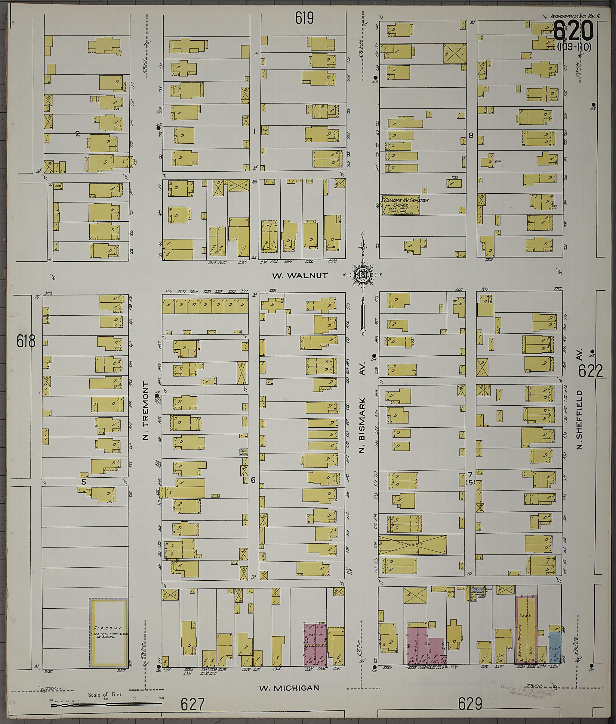 This old map of Indianapolis, Marion County, Indiana was created by Sanborn Map Company in 1915