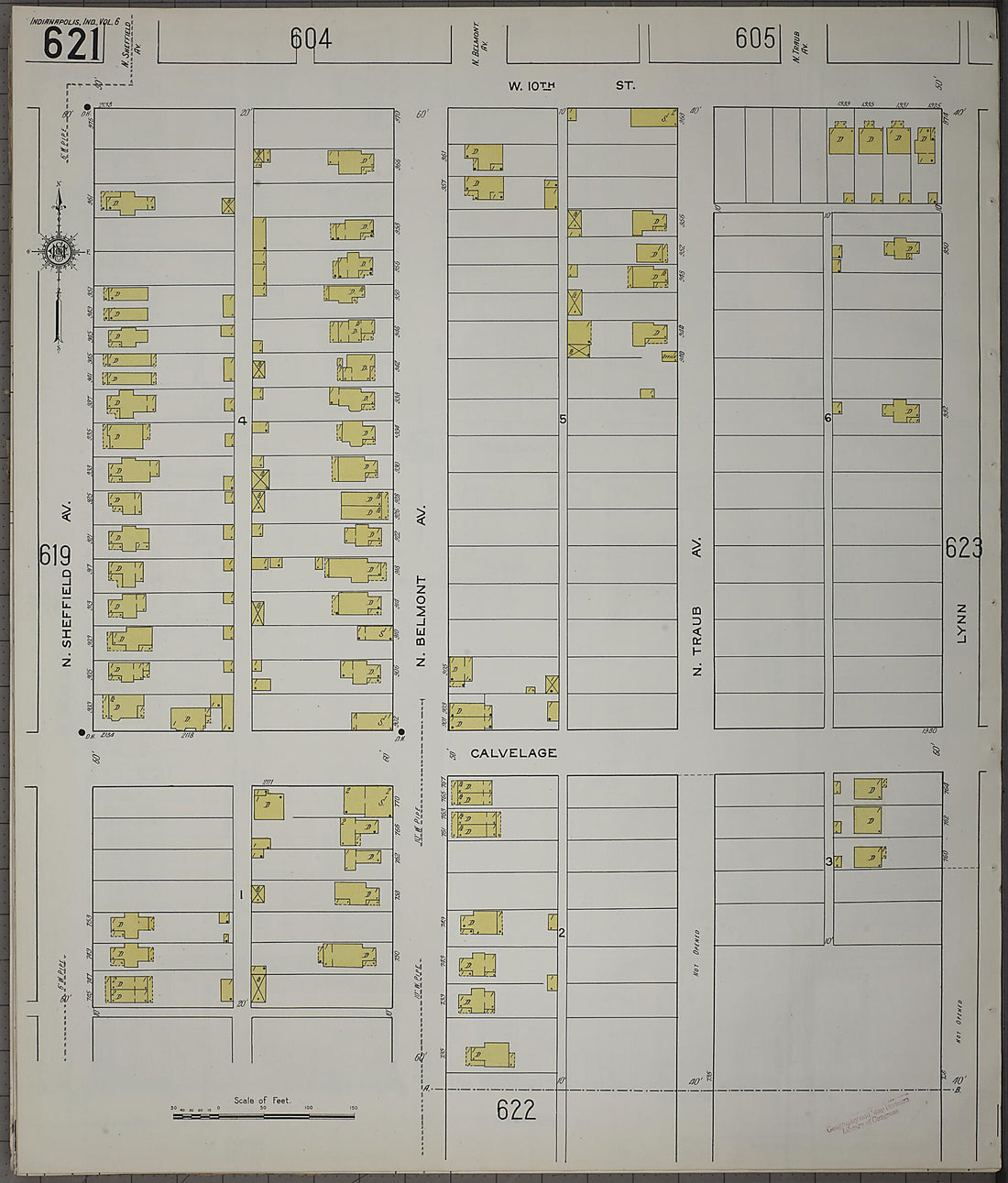 This old map of Indianapolis, Marion County, Indiana was created by Sanborn Map Company in 1915